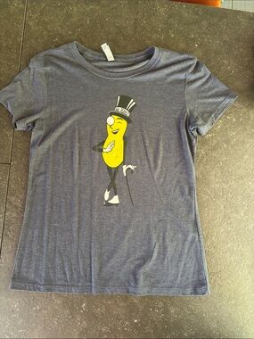 Tee Public XL Next Level Apparel Charcoal Graphic Tee Mr. Peanut